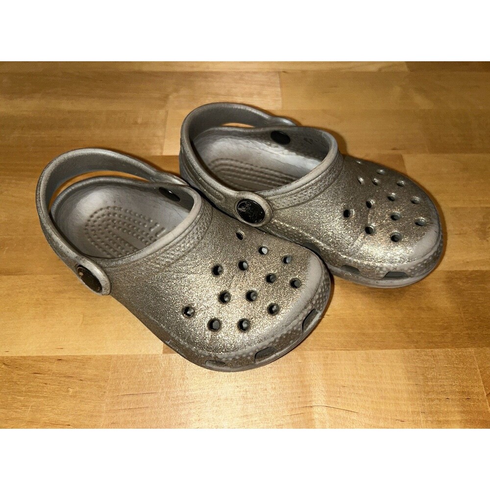 Glitter Crocs Baby Girls 6/7 Preowned